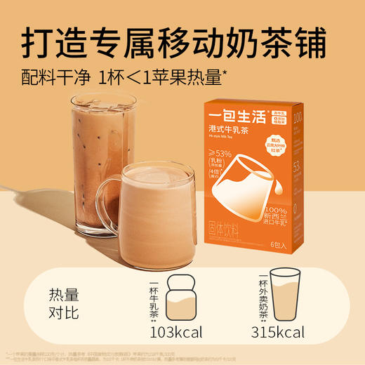 优选丨【奶茶0添加植脂末】一包生活港式牛乳茶阿萨姆风味奶茶健康冲泡下午茶饮品132g*3盒18杯 商品图2