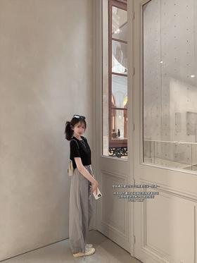 金蘑菇菇 防晒皮肤裤/轻薄透气 高腰宽松直筒松紧休闲裤显腿直