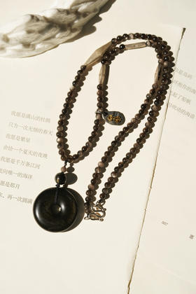 黑曜石平安扣吊坠