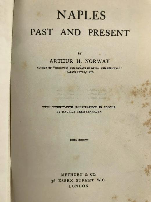 1909年 那不勒斯的过去与现在 25幅彩色插图 漆布精装32开 商品图3