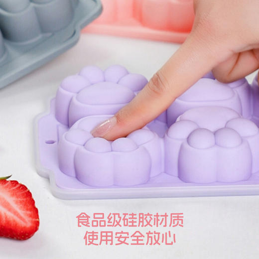 【猫爪蒸糕冰格模具】辅食冷冻格食品级硅胶婴儿辅食冰格分装格肉泥蒸糕模具冰格 商品图2