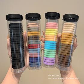 【9.9到手一罐❗️多巴胺甜妹发绳】简约高弹力橡皮筋，扎头发绳女绑高马尾头绳，发圈头饰不伤发耐用皮套L