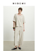 HIDEMI 度假系列水洗艺术肌理感原色亚麻口袋极简套装上衣/茧型裤 商品缩略图6