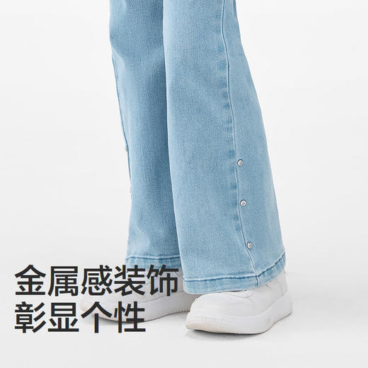 森马儿童2025年秋季女中童长裤牛仔喇叭裤 商品图3