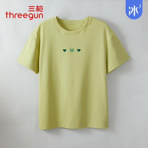 三枪冰泉棉印花圆领落肩短袖女衫24240A211 商品图5