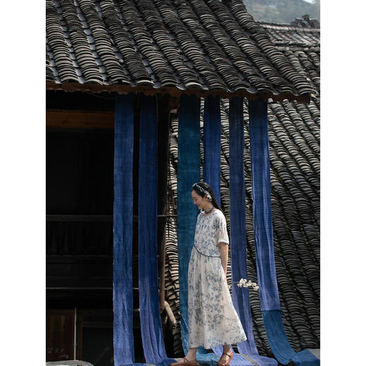 牧衣游原创 印花佰分佰新疆棉连衣裙轻薄柔软宽松文艺长裙 小桃织 商品图2