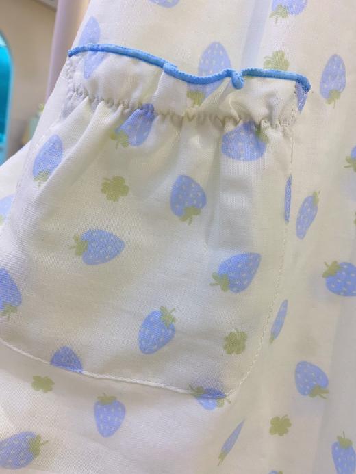 松植屋女款草莓纱布短袖中裤套装女士夏季薄款100%全棉双层纱睡衣家居服 商品图4