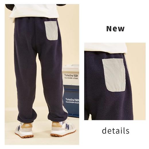 【2025反季抄底清仓】  龙之涵 儿童贴边摇粒绒卫裤&闪亮条摇粒绒卫裤  保暖长裤 婴幼儿A类标准 抗静电 亲子款 商品图4