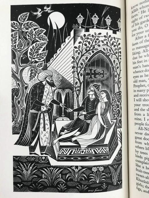 一千零一夜（全4卷） 数十幅木版画插图 精装16开带书匣 商品图8