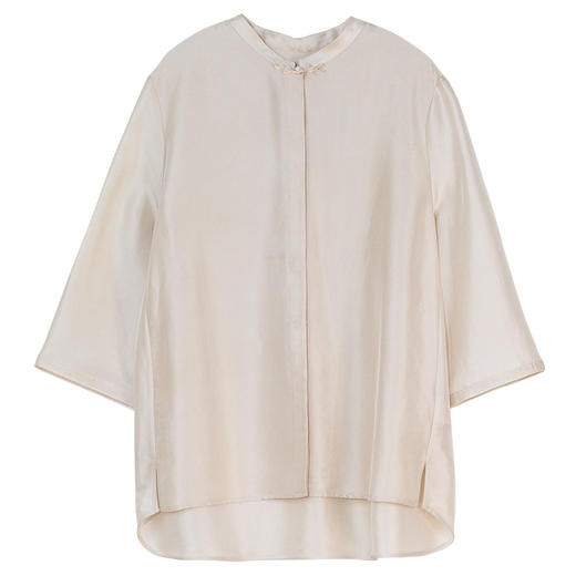 牧衣游原创 重磅22姆米桑蚕丝中式风炒色衬衫立领轻薄复古衬衣 沐 商品图4