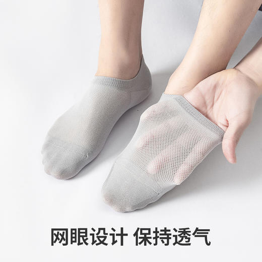夏季薄款大网眼透气凉感防掉跟7A防臭抑菌短袜男女情侣船袜 商品图1