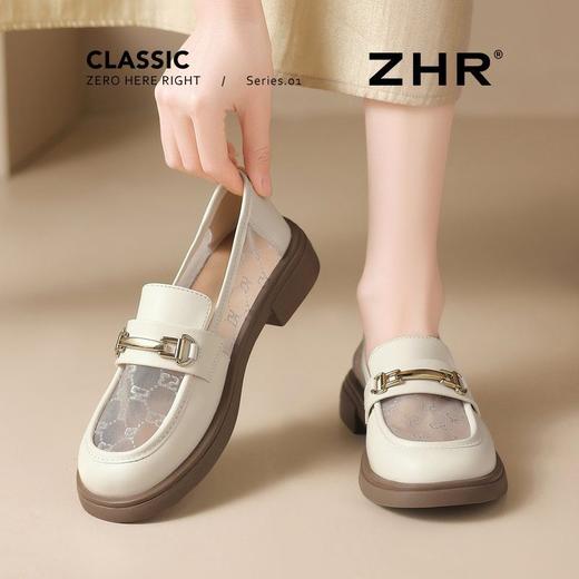 ZHR则则时尚厚底显高乐福鞋女2025新款柔软舒适透气网面单鞋通勤 商品图8