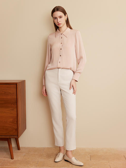 【桑蚕丝纯色衬衫】25年夏季新品女士真丝薄款纯色商务休闲百搭薄款外套 商品图2