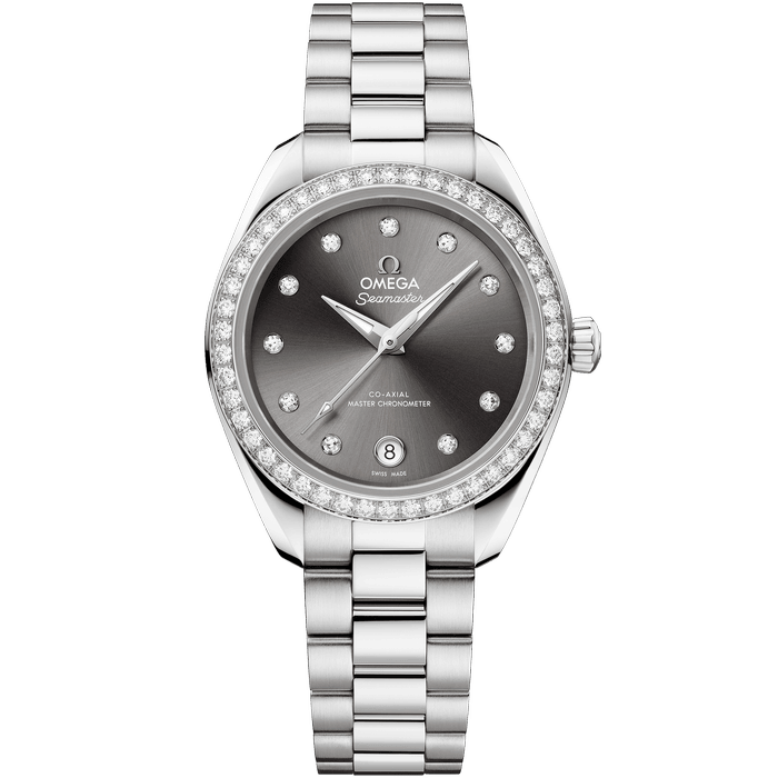 欧米茄海马系列Aqua Terra 30毫米女士腕表 精钢表壳搭配钻石表圈