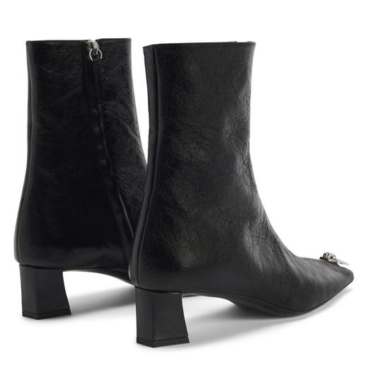 Giuseppe Zanotti 女士拉链皮革短靴 黑色 I470006A001 商品图2