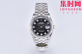 C厂劳力士日志型36mm 黑盘钻面 3235机 五珠链 904L钢 男士腕表 小手腕福音