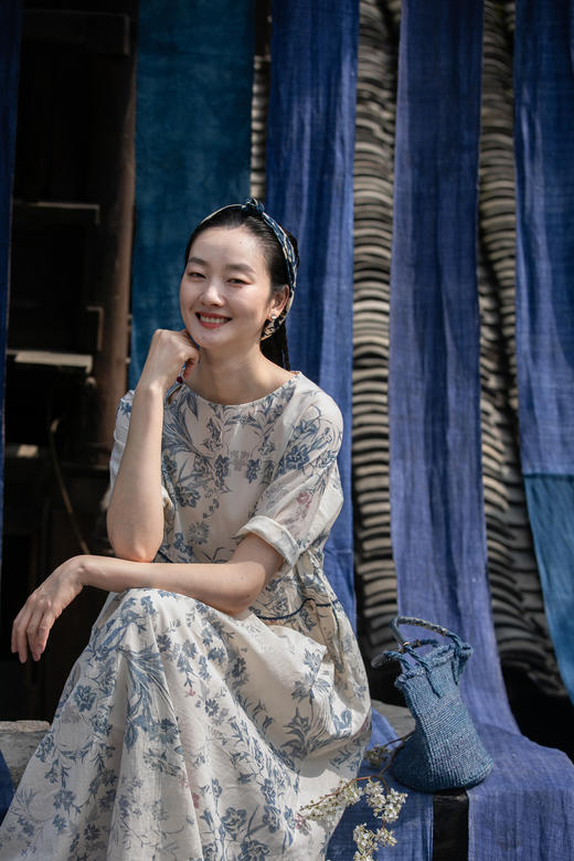 牧衣游原创 印花佰分佰新疆棉连衣裙轻薄柔软宽松文艺长裙 小桃织 商品图5