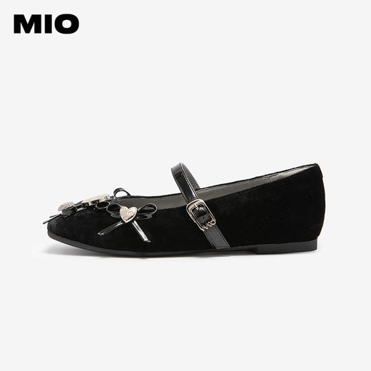 MIO米奥玛丽珍鞋一字带低跟甜美蝴蝶结金属单鞋女M254401602 商品图1