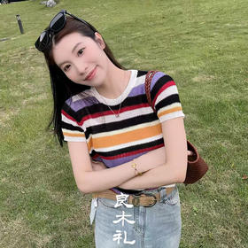 【现货】良木礼彩色圆领上衣（8638）