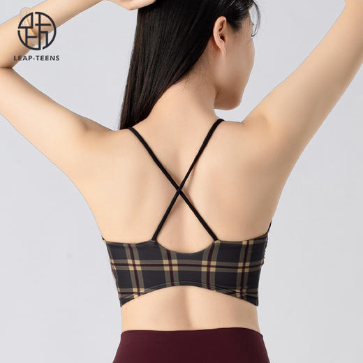 跃牌【小甜心】系列 一体式细带运动内衣女士瑜伽美背吊带背心时尚印花健身文胸787 商品图2