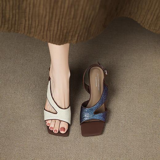 【预售5天】夏季新款时尚鱼嘴中跟凉鞋女一字扣带气质百搭高跟凉鞋HYDD&C3101 商品图4