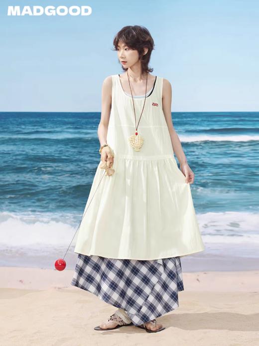 马得工地/MDGDQZ252249/腰部抽褶背心裙 商品图0