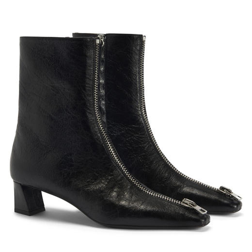 Giuseppe Zanotti 女士拉链皮革短靴 黑色 I470006A001 商品图1