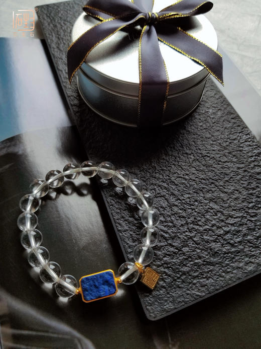 青金石原石 白水晶能量手链 商品图8