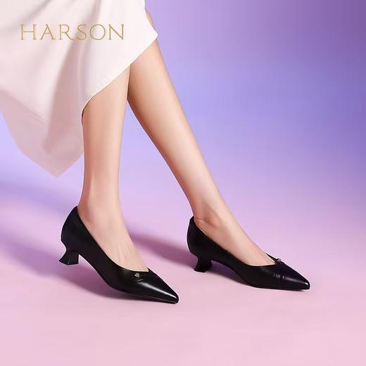 【HARSON】哈森24秋季新品尖头矮跟女鞋HL247109 商品图2