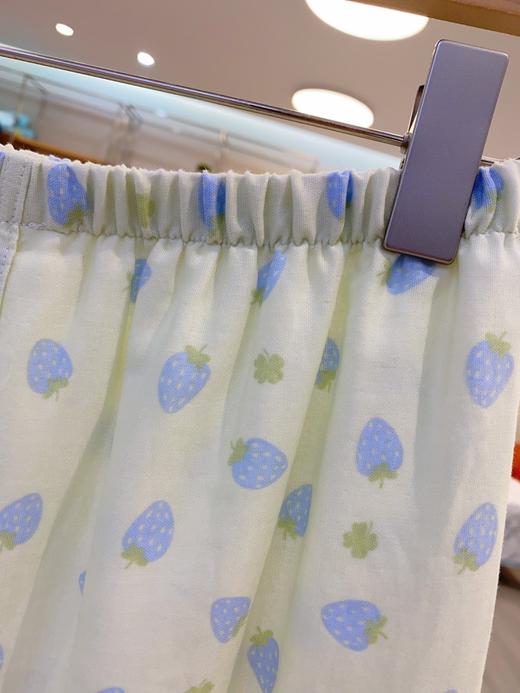 松植屋女款草莓纱布短袖中裤套装女士夏季薄款100%全棉双层纱睡衣家居服 商品图3