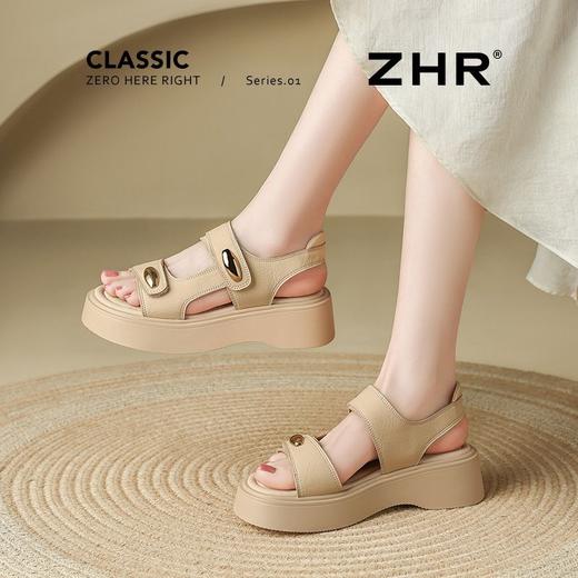 ZHR则则金属扣厚底凉鞋2025新款气质百搭罗马沙滩凉鞋ins法式女鞋 商品图9