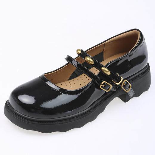 【云粉节】BF千百度2025新款玛丽珍鞋漆皮厚底一字带女鞋单鞋A25468962吊牌价999活动价799 商品图1