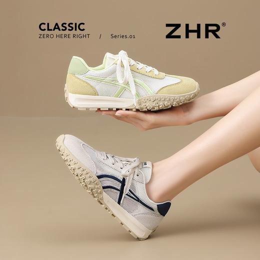 ZHR则则头层猪皮透气网面阿甘鞋女超轻薄软底运动鞋女鞋百搭夏季 商品图6