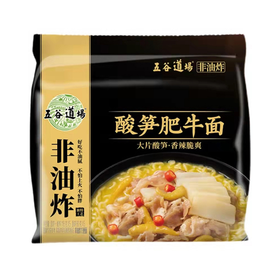 五谷道场非油炸酸笋肥牛面 118g*1袋/5袋