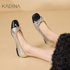 【KADINA】卡迪娜2025春夏新款法式方头菱格羊皮小香风平底单鞋KL251901 商品缩略图0
