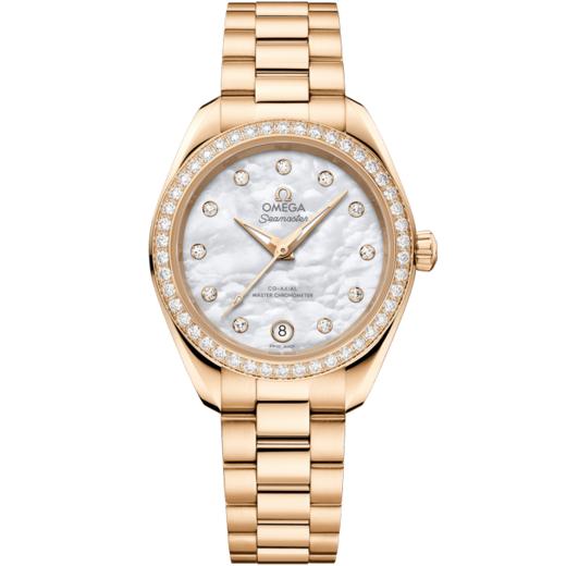 欧米茄海马系列Aqua Terra 30毫米女士腕表 Moonshine 18K金表壳搭配钻石表圈 商品图0