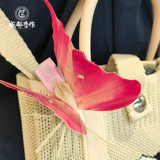 【非遗棕编蝴蝶夹】成都手作非遗棕编蝴蝶装饰 明星同款蝴蝶饰品 多色可选 纯手工编织非遗国潮风配饰【非物质文化遗产】【匠心手作】 商品图2