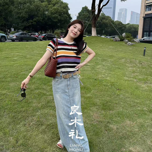 【部分现货】良木礼牛仔半裙（腰带）（21196） 商品图0