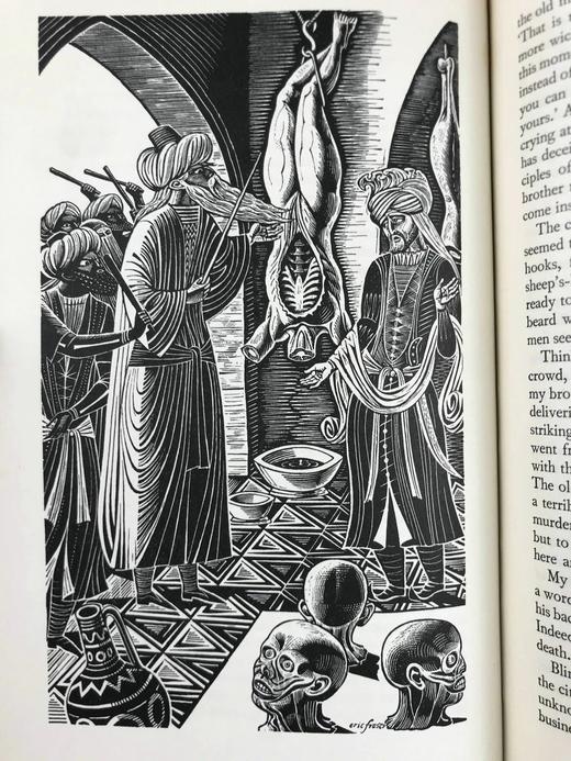 一千零一夜（全4卷） 数十幅木版画插图 精装16开带书匣 商品图9