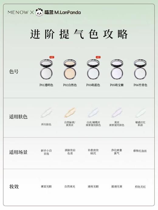 美诺绒雾修颜粉饼萌兰限定蜜粉饼【宝库优选】 商品图9