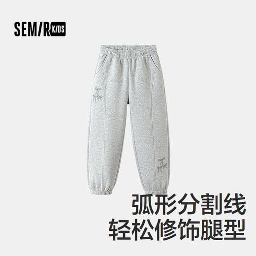 森马儿童2025年秋季女中童长裤蝴蝶结绣花束脚裤 商品图1