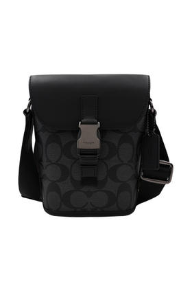 COACH 奥莱款迷你男士PVC配皮单肩斜挎包