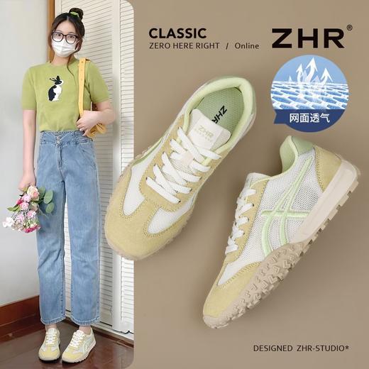 ZHR则则头层猪皮透气网面阿甘鞋女超轻薄软底运动鞋女鞋百搭夏季 商品图7