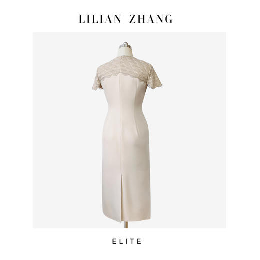 E“定制”——静奢风———巴黎剪影——法式lace拼接优雅连衣裙 2501029 商品图3