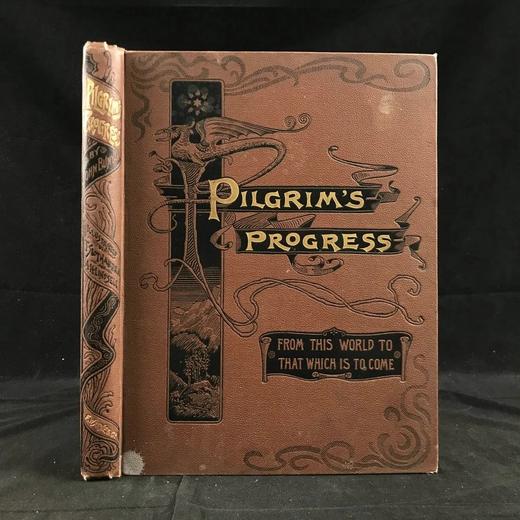 约19世纪后期 班扬《天路历程》 24幅插图 漆布精装16开 商品图0