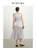 HIDEMI云雾紫极简设计感堆堆领柔光缎面韩国进口纱线不对称剪裁拼接式连衣裙长裙 商品缩略图8