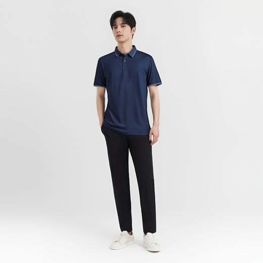 【含桑蚕丝】圣得西男士POLO衫2025夏季新款休闲百搭翻领短袖T恤 商品图3