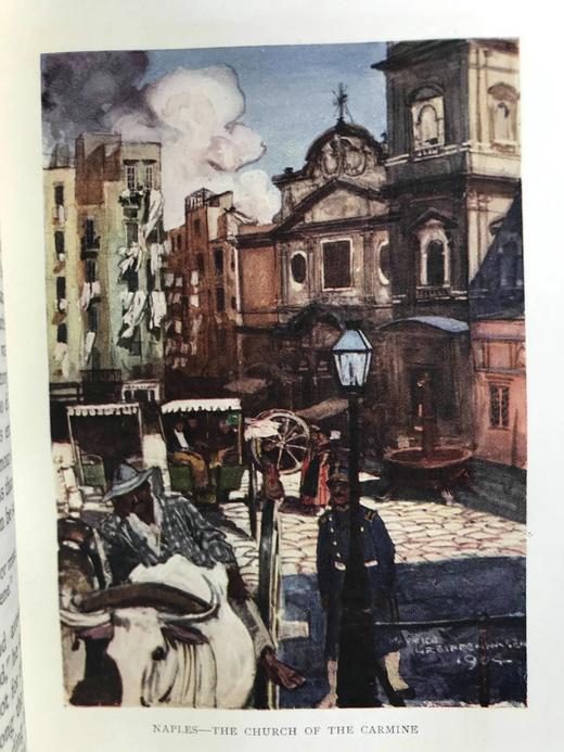 1909年 那不勒斯的过去与现在 25幅彩色插图 漆布精装32开 商品图14