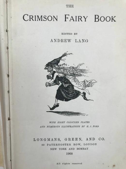 1903年 安德鲁·朗格《深红色童话书》 8幅彩色与大量黑白插图 漆布精装32开 商品图3