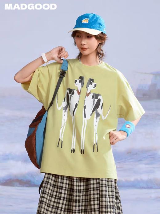 马得工地/MDGDDX252248/抽象斑点小狗印花短袖T恤 商品图0